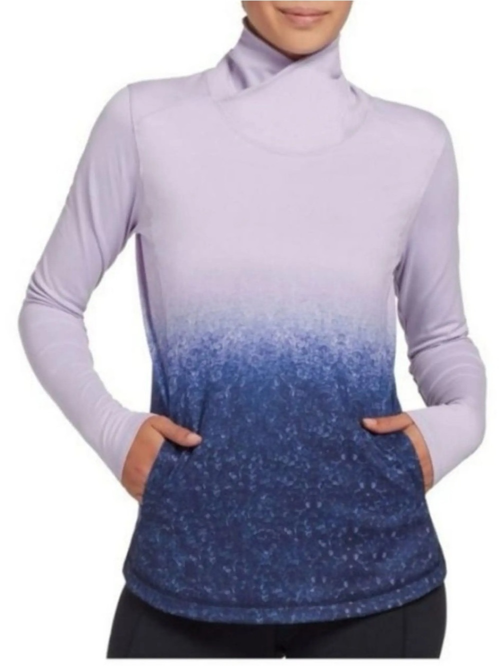 Calia Carrie Underwood Ombre Oasis Mock neck Purple Blue Athleisure Pullover - M